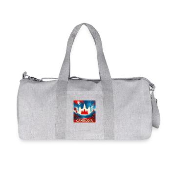 Cambodia Temple Design - Recycled Canvas Sports Bag by Stanley/Stella - heather grey - Front