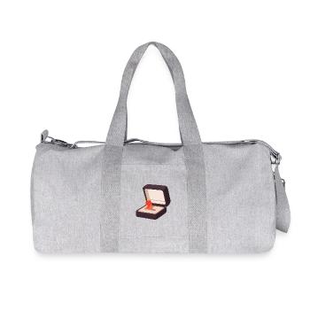 Demande en mariage avec bague en bonbon Fiançailles mariage - Sac de sport en toile recyclée Stanley/Stella - gris chiné - Devant