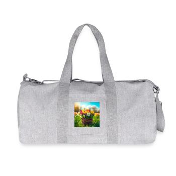 Tulipes en Panier Coloré - Sac de sport en toile recyclée Stanley/Stella - gris chiné - Devant
