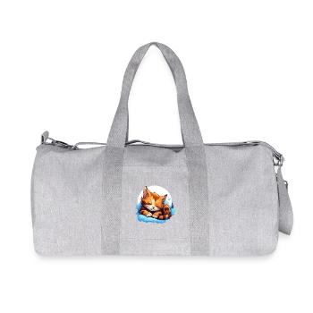 Rêve de câlins de chat sur le nuage - Chat - Sac de sport en toile recyclée Stanley/Stella - gris chiné - Devant