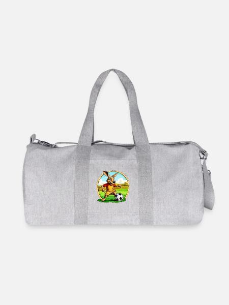 Fussballer Känguru - Recycelte Canvas-Sporttasche von Stanley/Stella - Grau meliert