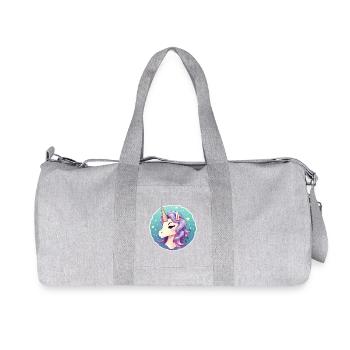 Licorne pastel dans la mer d’étoiles - Sac de sport en toile recyclée Stanley/Stella - gris chiné - Devant
