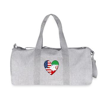 USA Iran Flags Peace Dove Peace - Recycled Canvas Sports Bag by Stanley/Stella - heather grey - Front