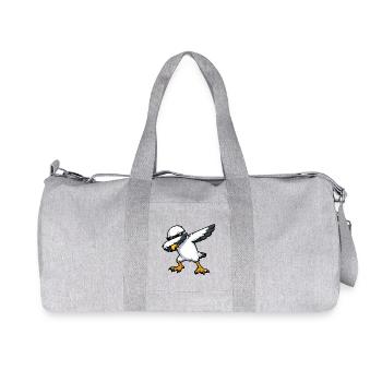 Dabbing Seagull - Recycled Canvas Sports Bag by Stanley/Stella - heather grey - Front