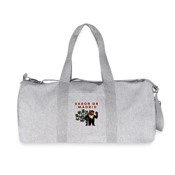 madrid spain elegant luxury bear strawberry  - Recycled Canvas Sports Bag by Stanley/Stella - heather grey - Front
