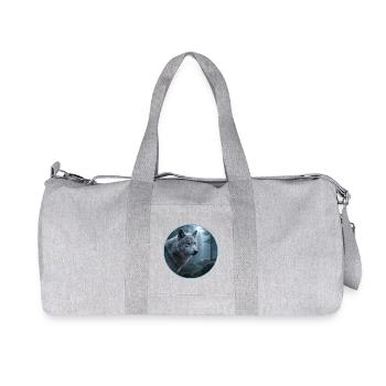 T-Shirt Design "Wolf" - Recycled Canvas Sports Bag by Stanley/Stella - heather grey - Front