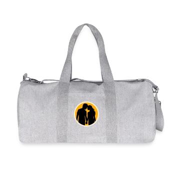 Couple Silhouette Love Romance Valentine's Day Boyfriend - Recycled Canvas Sports Bag by Stanley/Stella - heather grey - Front