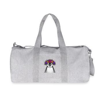 Pingouin avec couronne de fleurs - Sac de sport en toile recyclée Stanley/Stella - gris chiné - Devant