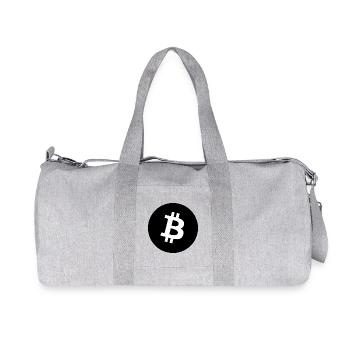 Bitcoin Symbol Kontrast Grafik - Recycelte Canvas-Sporttasche von Stanley/Stella - Grau meliert - Vorne