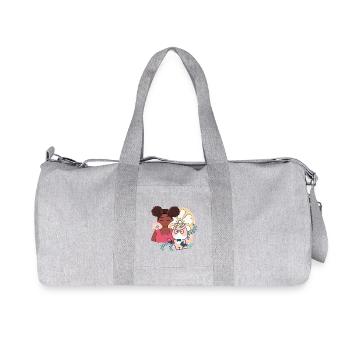 Kawaii Girl, Chien Cyborg et Fleurs - Sac de sport en toile recyclée Stanley/Stella - gris chiné - Devant