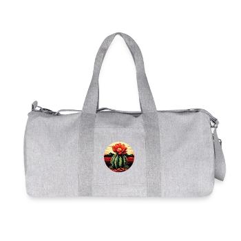 Cactus du désert avec une fleur rouge en cercle - Sac de sport en toile recyclée Stanley/Stella - gris chiné - Devant