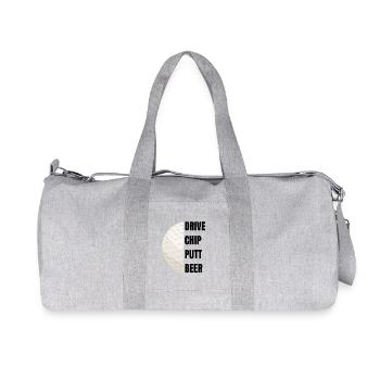 Drive Chip Putt Beer – Golfslogan - Recycelte Canvas-Sporttasche von Stanley/Stella - Grau meliert - Vorne