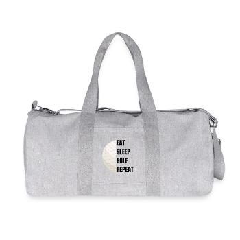 Eat Sleep Golf Repeat – Golf Slogan - Recycled Canvas Sports Bag by Stanley/Stella - heather grey - Front