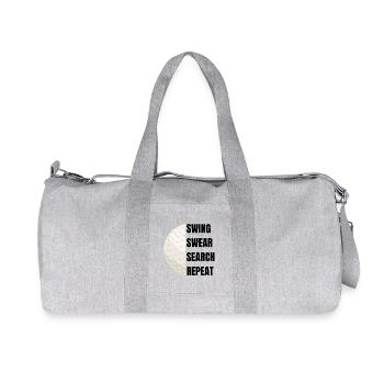 Swing Swear Search Repeat - Golf Slogan - Recycled Canvas Sports Bag by Stanley/Stella - heather grey - Front