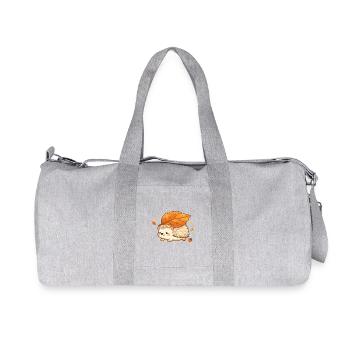 Autumn hedgehog with maple leaf - Recycled Canvas Sports Bag by Stanley/Stella - heather grey - Front