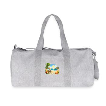 Summer Vibes Tropical Beach Sunset Design - Recycelte Canvas-Sporttasche von Stanley/Stella - Grau meliert - Vorne