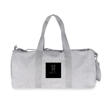 Minimalist cat on black - Recycled Canvas Sports Bag by Stanley/Stella - heather grey - Front