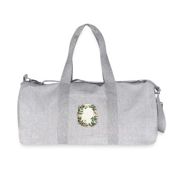 Couronne de fleurs vertes sur lin - Sac de sport en toile recyclée Stanley/Stella - gris chiné - Devant
