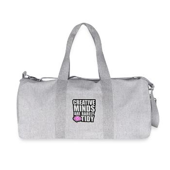 Creative Minds Are Rarely Tidy Lustig Kreativ Logo - Recycelte Canvas-Sporttasche von Stanley/Stella - Grau meliert - Vorne