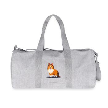 Kleiner Sheltie (Comic) - Recycelte Canvas-Sporttasche von Stanley/Stella - Grau meliert - Vorne