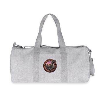 Velociraptor in the volcanic ring at sunset - Recycled Canvas Sports Bag by Stanley/Stella - heather grey - Front