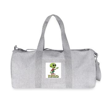 Alien - Ne courez pas ,je suis votre ami - Sac de sport en toile recyclée Stanley/Stella - gris chiné - Devant