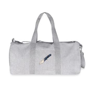 Sketched Dagger with Blue Blade - Recycled Canvas Sports Bag by Stanley/Stella - heather grey - Front