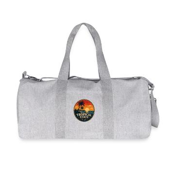 Tropical State Retro Abzeichen Vintage-Küstengrafik - Recycelte Canvas-Sporttasche von Stanley/Stella - Grau meliert - Vorne