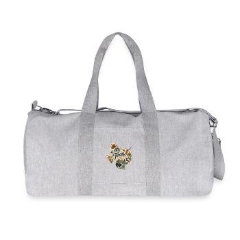 Texas Lone Star State Vintage-Reiseaufkleber - Recycelte Canvas-Sporttasche von Stanley/Stella - Grau meliert - Vorne