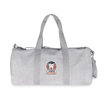 Lustiges Design für den Zahnabschluss mit Weisheitszahnzahn - Recycelte Canvas-Sporttasche von Stanley/Stella - Grau meliert - Vorne