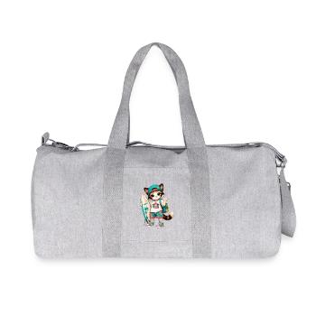 Kitten Surfer Summer Tropical - Recycelte Canvas-Sporttasche von Stanley/Stella - Grau meliert - Vorne