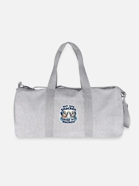 Nicht lang schnacken Kopp in Nacken - Recycelte Canvas-Sporttasche von Stanley/Stella - Grau meliert