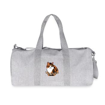 Grey and red cat – graphic with inscription - Recycled Canvas Sports Bag by Stanley/Stella - heather grey - Front