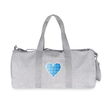 La cellule solaire comme cœur pour une énergie positive - Sac de sport en toile recyclée Stanley/Stella - gris chiné - Devant