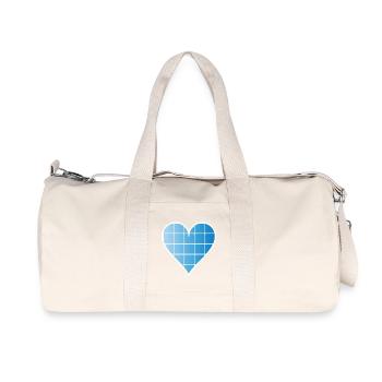La cellule solaire comme cœur pour une énergie positive - Sac de sport en toile recyclée Stanley/Stella - blanc naturel - Devant