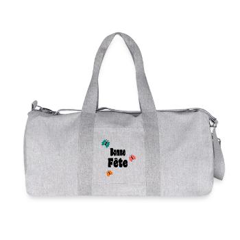 BONNE FÊTE. FÊTE DES MÈRES. FÊTE DES PÈRES. FÊTE - Sac de sport en toile recyclée Stanley/Stella - gris chiné - Devant