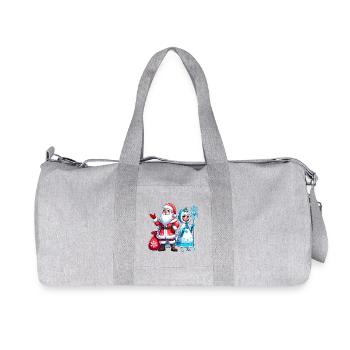 Ded Moroz Snegurotschka russischer Weihnachtsmann - Recycelte Canvas-Sporttasche von Stanley/Stella - Grau meliert - Vorne