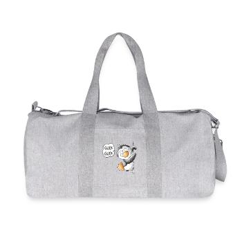 Guck Guck Pinguin Wildtier Tiermotiv Cartoon - Recycelte Canvas-Sporttasche von Stanley/Stella - Grau meliert - Vorne