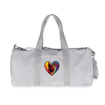 Akita Inu Dog Heart Love - Recycled Canvas Sports Bag by Stanley/Stella - heather grey - Front