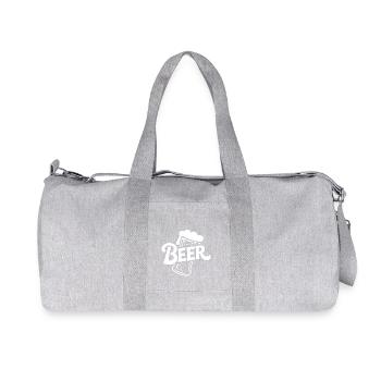 Beer - Funny Beer Logo Tshirt - Recycled Canvas Sports Bag by Stanley/Stella - heather grey - Front