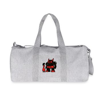 Girl and Robot - Recycled Canvas Sports Bag by Stanley/Stella - heather grey - Front
