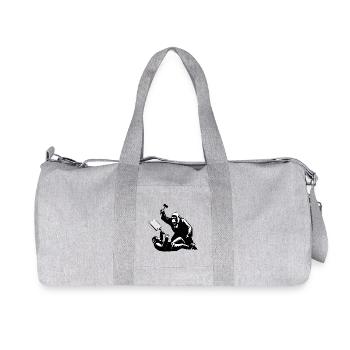 Monkey judge hits protesters - Recycled Canvas Sports Bag by Stanley/Stella - heather grey - Front