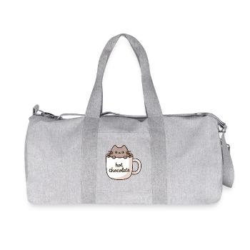 Chats dans une tasse – Breloque chocolat chaud - Sac de sport en toile recyclée Stanley/Stella - gris chiné - Devant