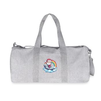 Robbe Tier Weihnachtsmann Weihnachten - Recycelte Canvas-Sporttasche von Stanley/Stella - Grau meliert - Vorne