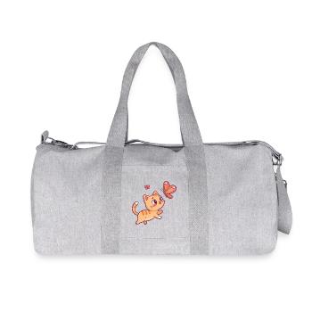 Chaton et Papillon en Joie - Sac de sport en toile recyclée Stanley/Stella - gris chiné - Devant