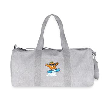 Cool orange with sunglasses while snowboarding - Recycled Canvas Sports Bag by Stanley/Stella - heather grey - Front