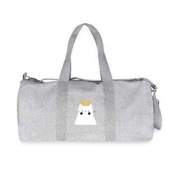 Chat blanc aux bois dorés - Sac de sport en toile recyclée Stanley/Stella - gris chiné - Devant