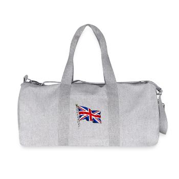 Great Britain England Flag - Recycled Canvas Sports Bag by Stanley/Stella - heather grey - Front