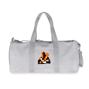 Geometrische Stadtsilhouette Orange - Recycelte Canvas-Sporttasche von Stanley/Stella - Grau meliert - Vorne
