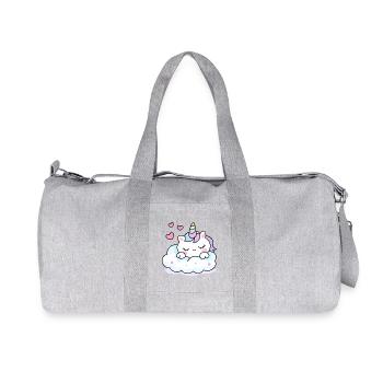Sleeping Unicorn Kawaii – Cute Valentine Design - Recycled Canvas Sports Bag by Stanley/Stella - heather grey - Front